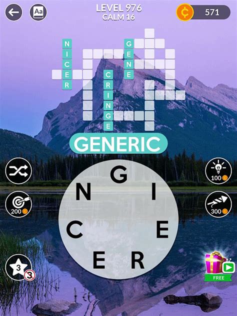 Wordscapes Level 976, Calm 16 .